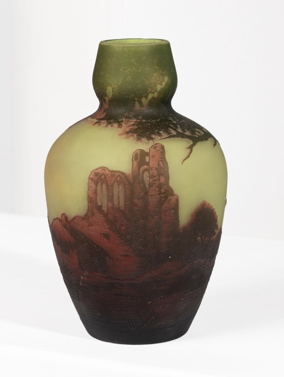 Vase In Pâte De Verre Richard Art Nouveau Art Déco ( Gallé Daum )
