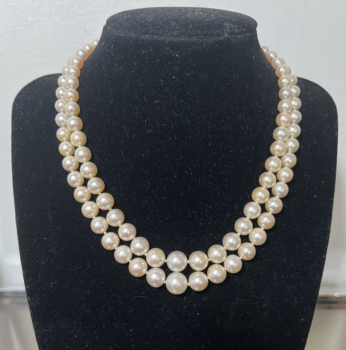 Necklace 128 Cultured Pearls In Choker 18k Gold Clasp 102 Cm-photo-1
