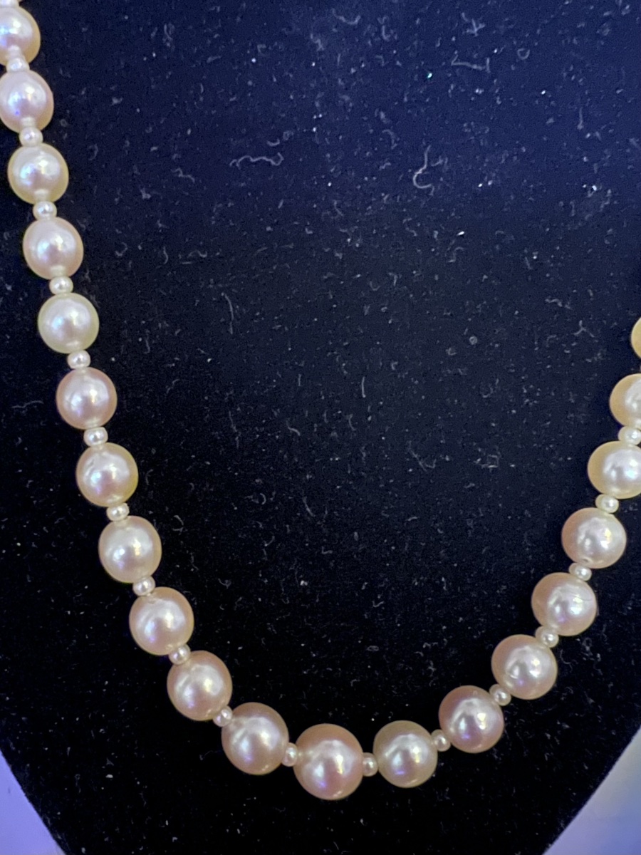Collier grandes et petites perles de culture fermoir or 18K 55,5 cm-photo-2