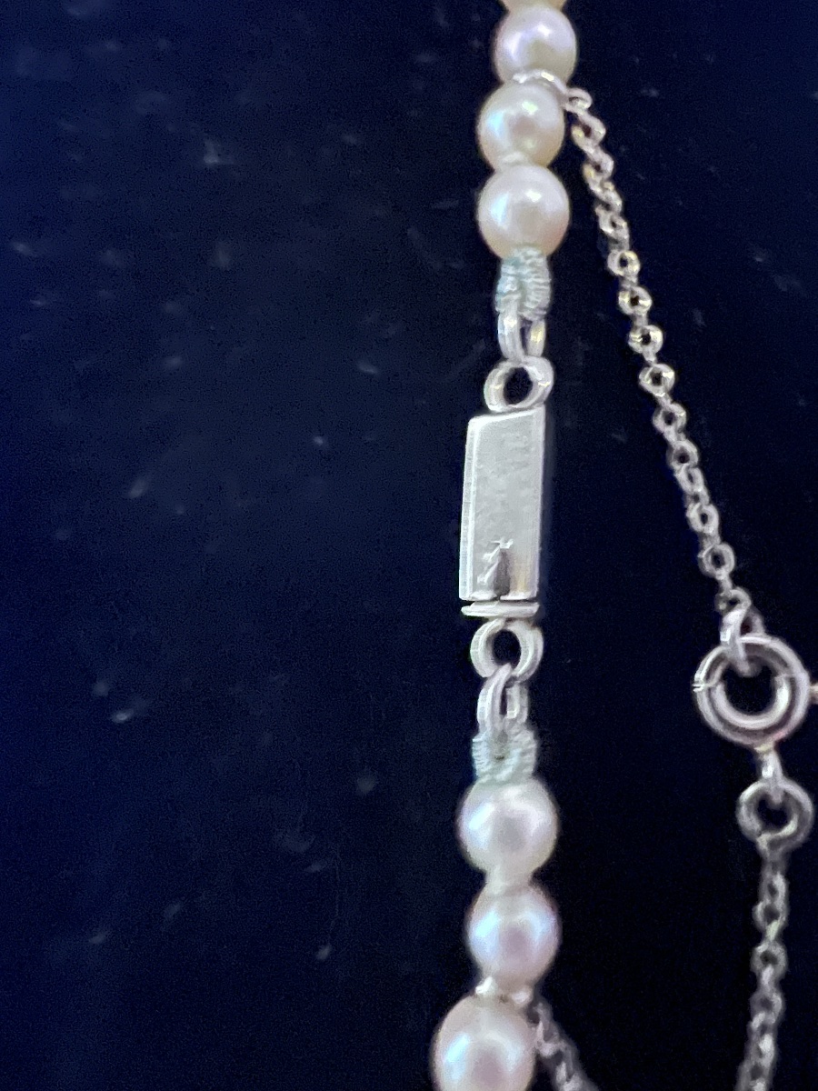 Collier grandes et petites perles de culture fermoir or 18K 55,5 cm-photo-4