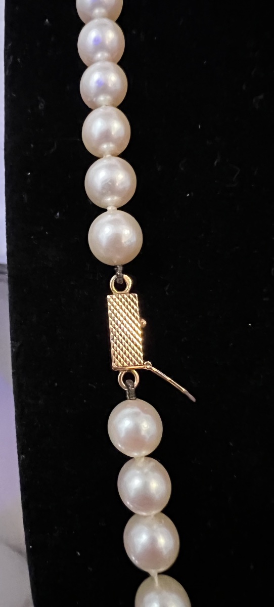 Sautoir collier 83 perles de culture fermoir or 18K 69 cm-photo-1