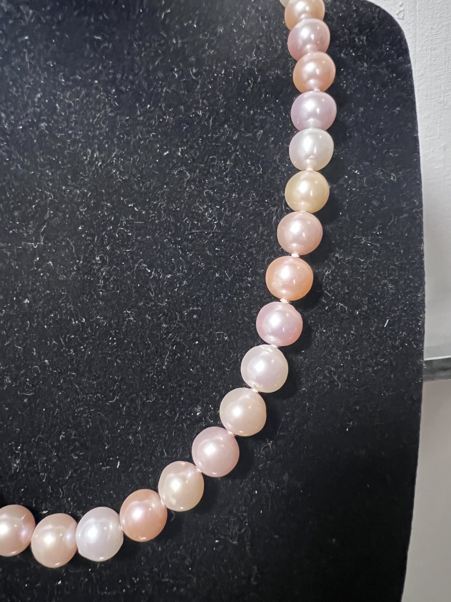 Collier 48 perles de culture fermoir or 18k 44 cm-photo-2