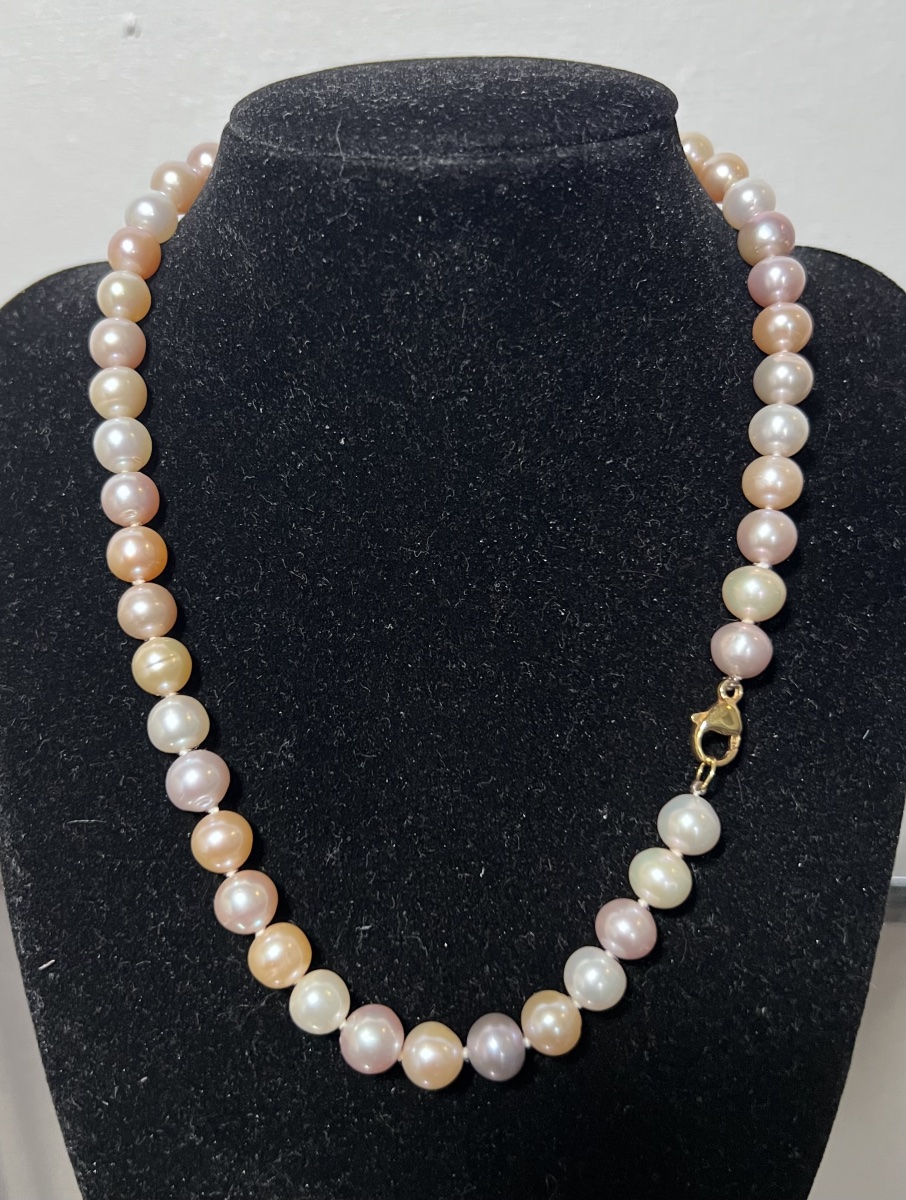 Collier 48 perles de culture fermoir or 18k 44 cm-photo-3