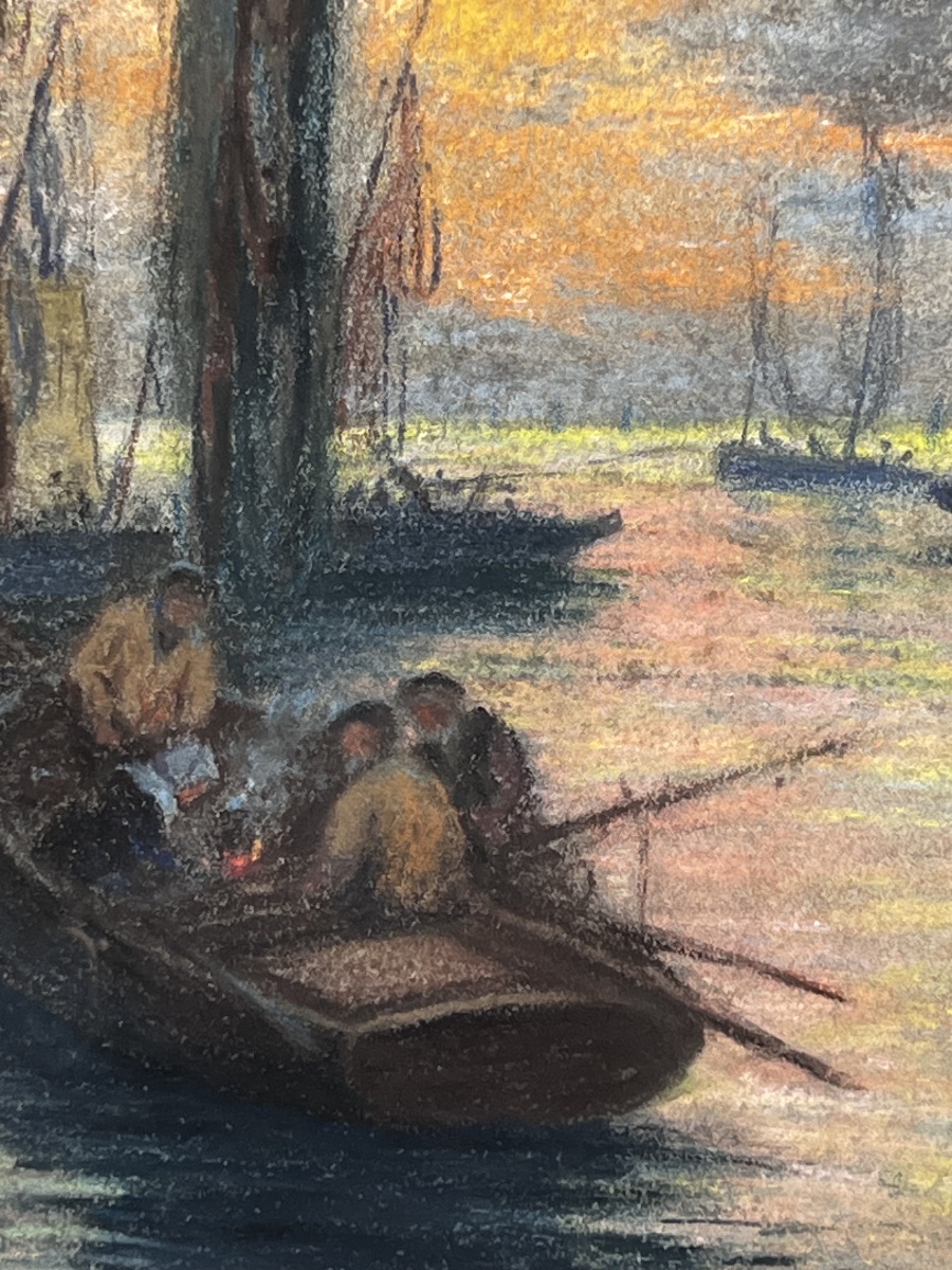 Fernand Legout-gérard, Pastel Painting, Brittany Seascape-photo-3
