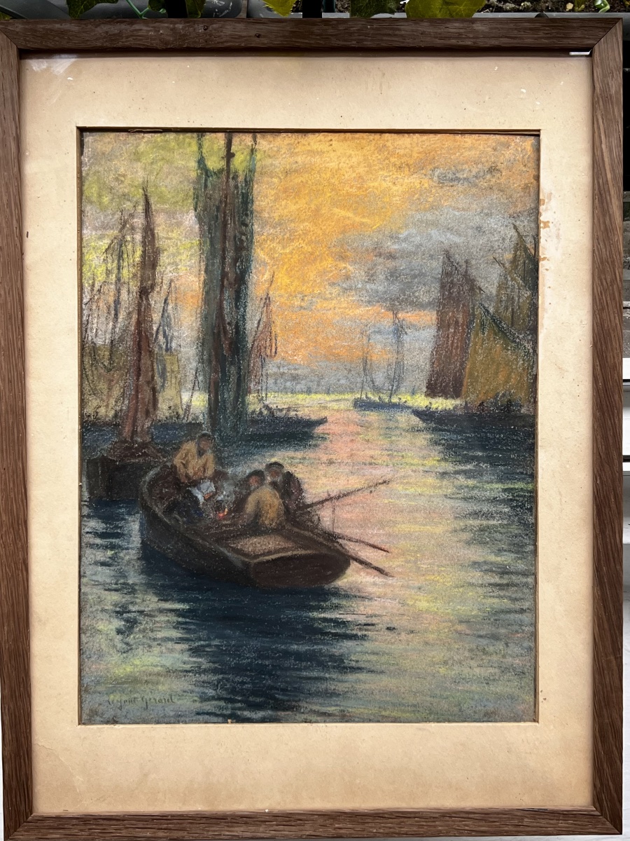 Fernand Legout-gérard, Pastel Painting, Brittany Seascape