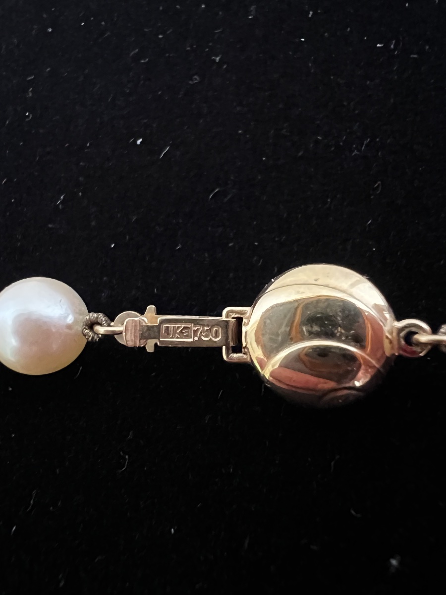 Collier choker 51 perles de culture AKOYA  fermoir or 18k 44,5 cm-photo-4