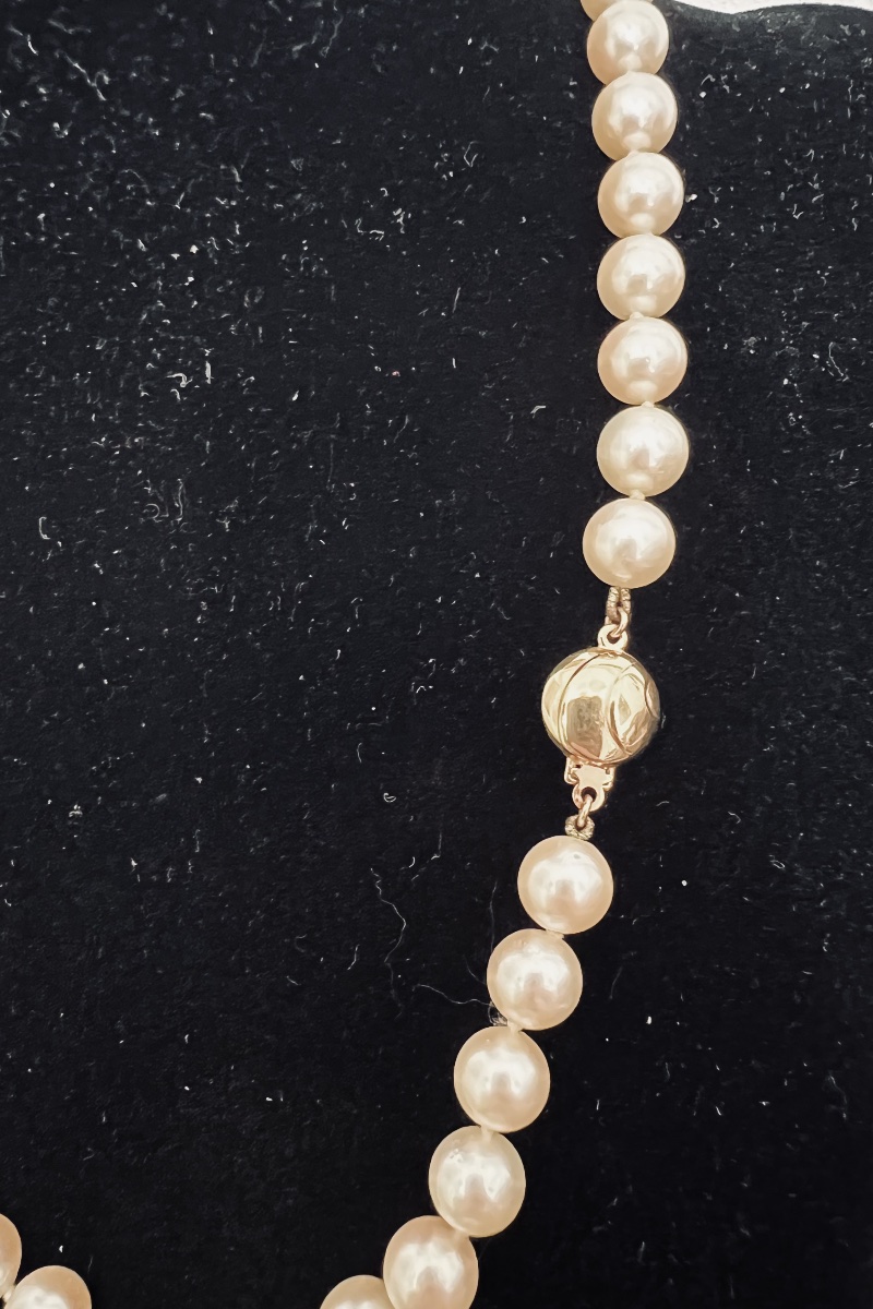 Collier choker 51 perles de culture AKOYA  fermoir or 18k 44,5 cm-photo-2