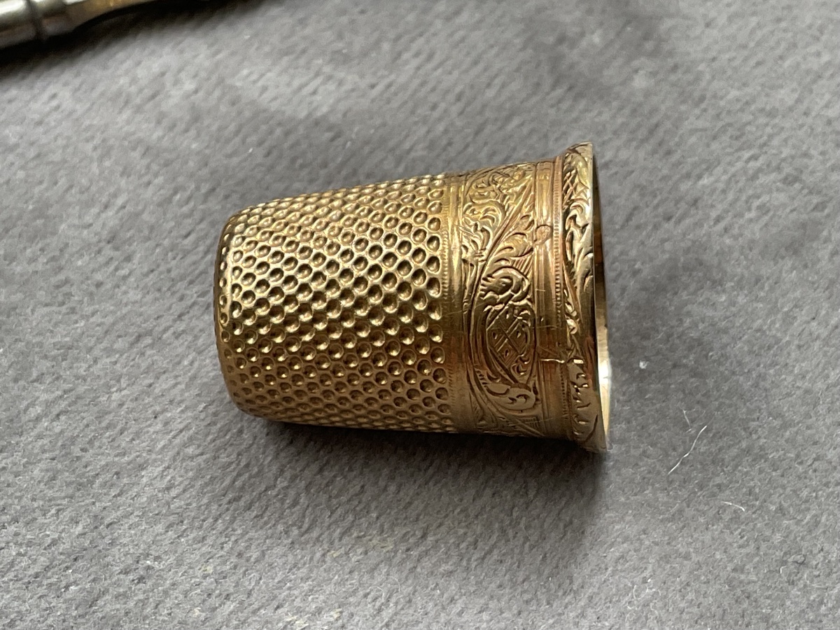 19th-century Trompe-l'œil Travel Case With 18k Gold Die, 4.4 G-photo-4