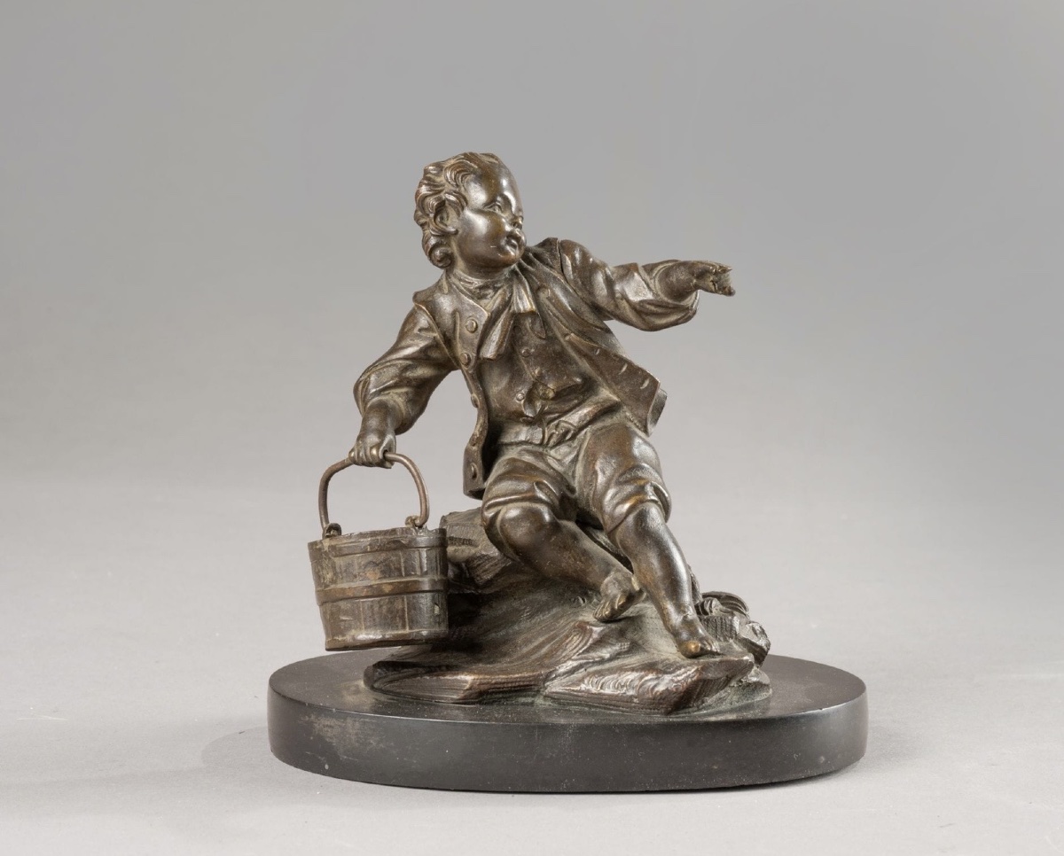 Early 19th-century Bronze Sculpture Of A Seated Child