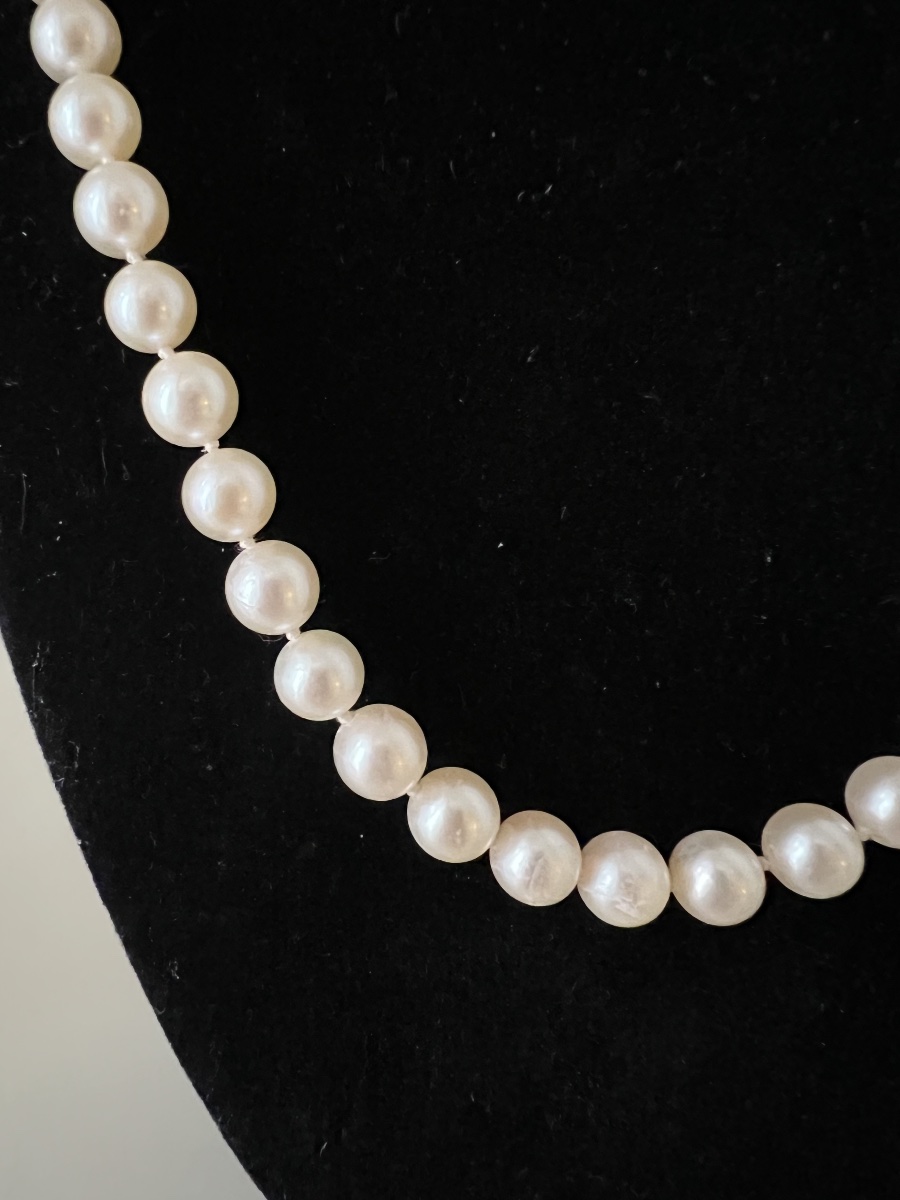 Collier choker 68 perles de culture fermoir or 18K 51,5 cm-photo-2