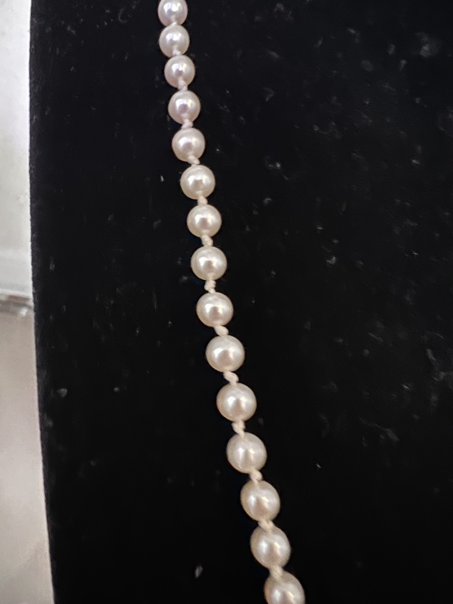 Collier choker 92 perles de culture fermoir or 18K 53 cm-photo-2