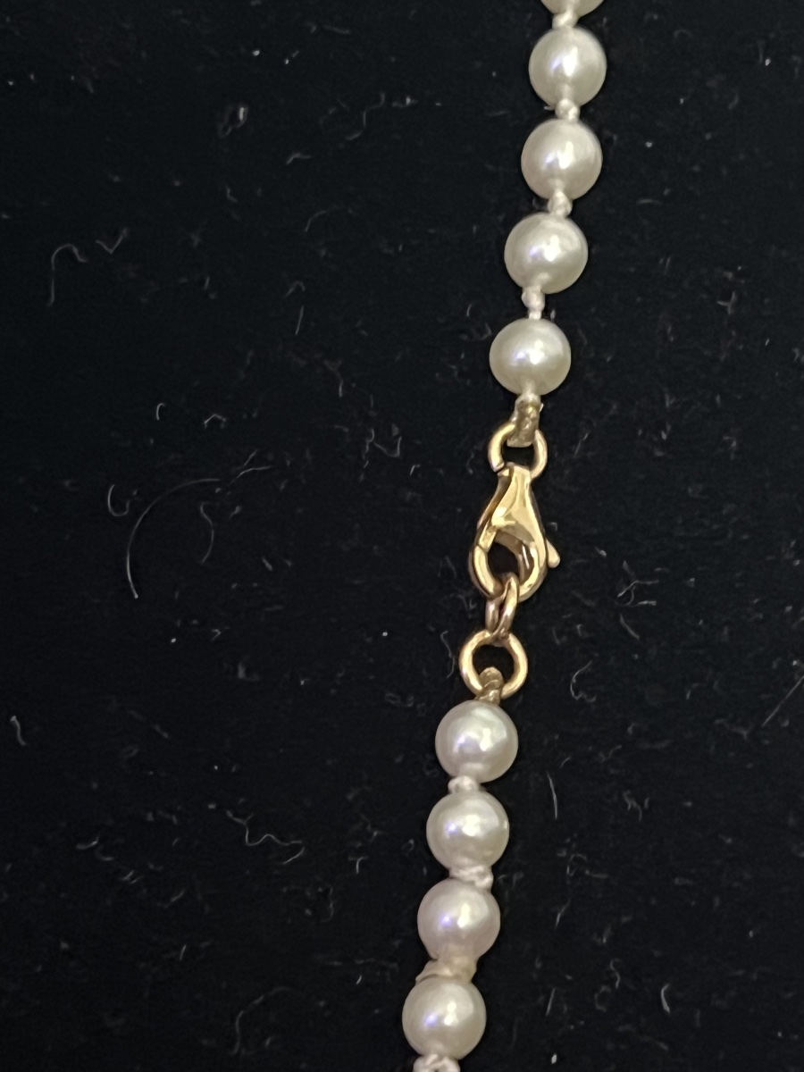 Collier choker 92 perles de culture fermoir or 18K 53 cm-photo-4