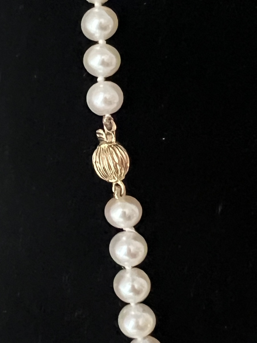 Collier choker 72 perles de culture  fermoir or 750°/°° 46 cm-photo-2