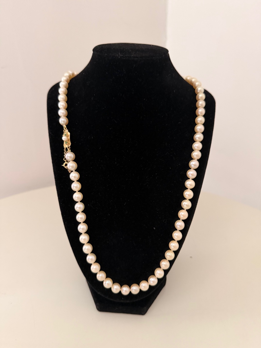 Grand collier 71 perles de culture AKOYA fermoir or 18K 65 cm-photo-3