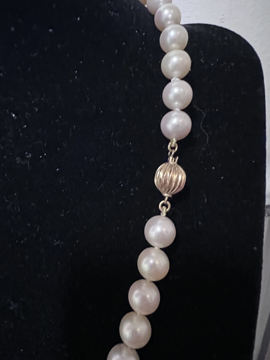 Collier choker 49 perles de culture AKOYA fermoir or 18K  43,5 cm-photo-4