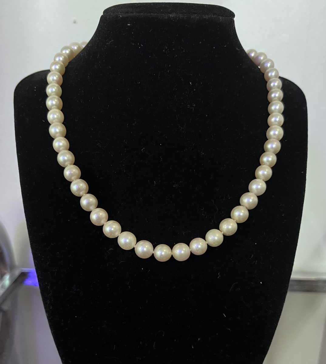 Collier choker 49 perles de culture AKOYA fermoir or 18K  43,5 cm