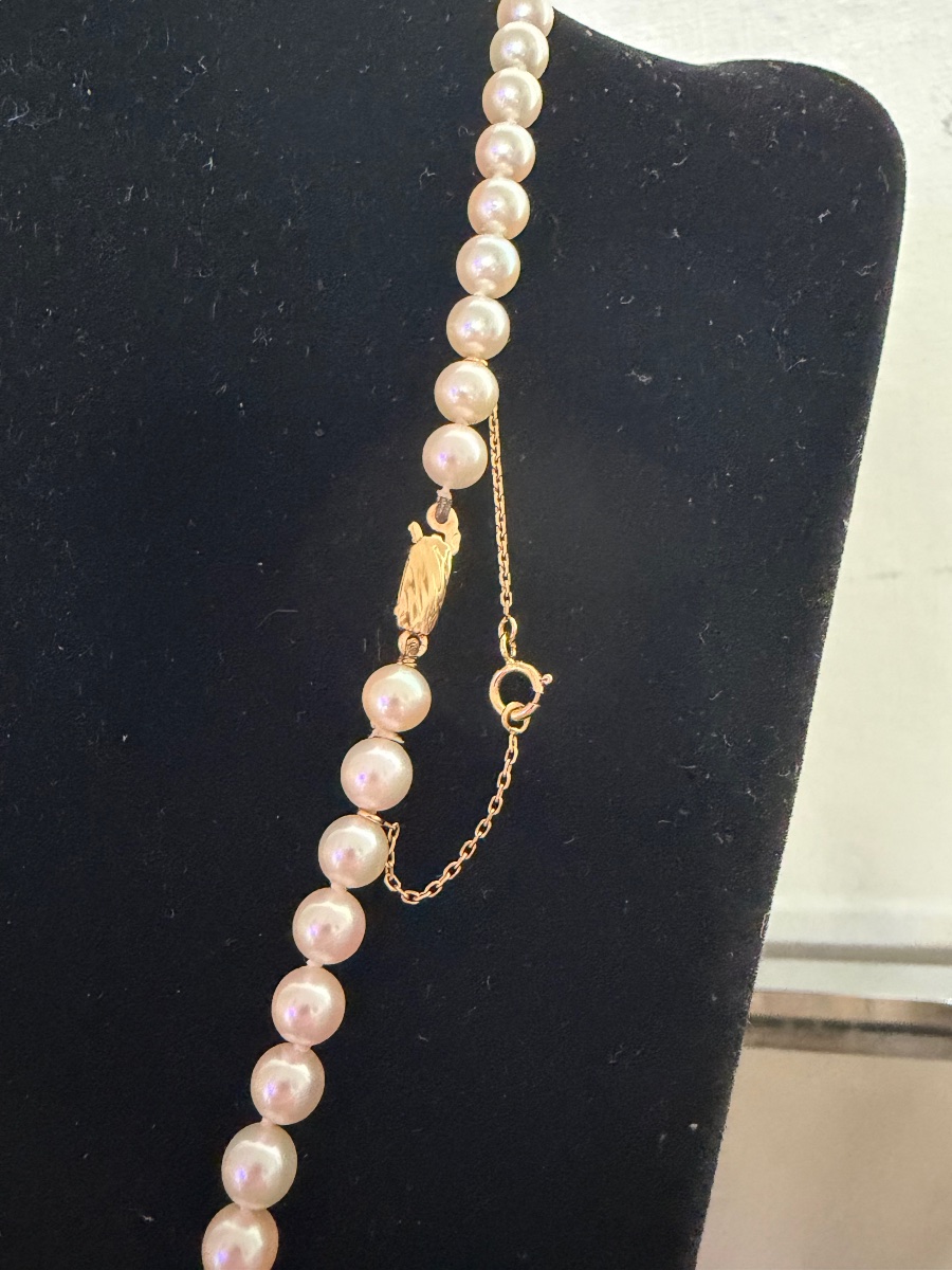 Collier choker 75 perles de culture AKOYA fermoir or 18K 47,5 cm-photo-4