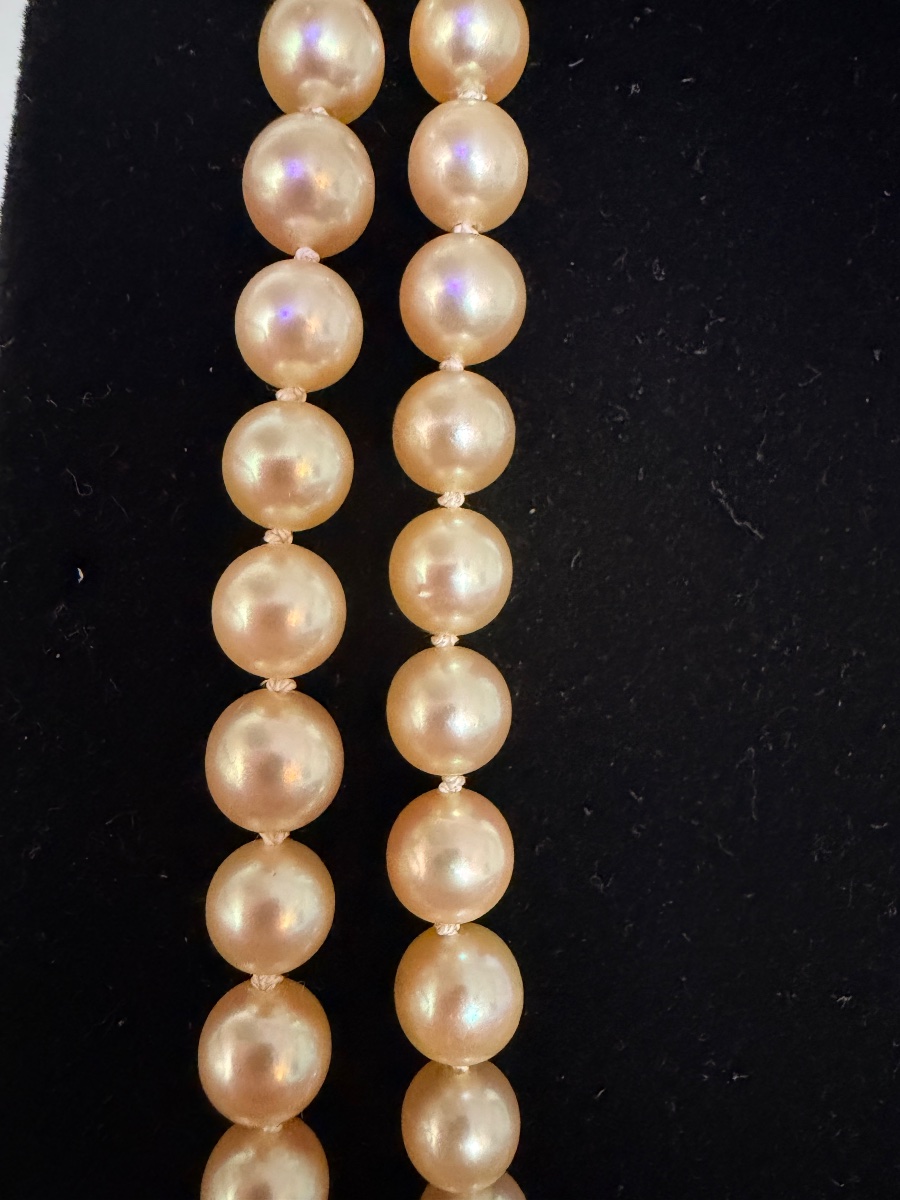 189-bead Akoya Cultured Pearl Necklace With 18k Gold Clasp, 140 Cm-photo-1