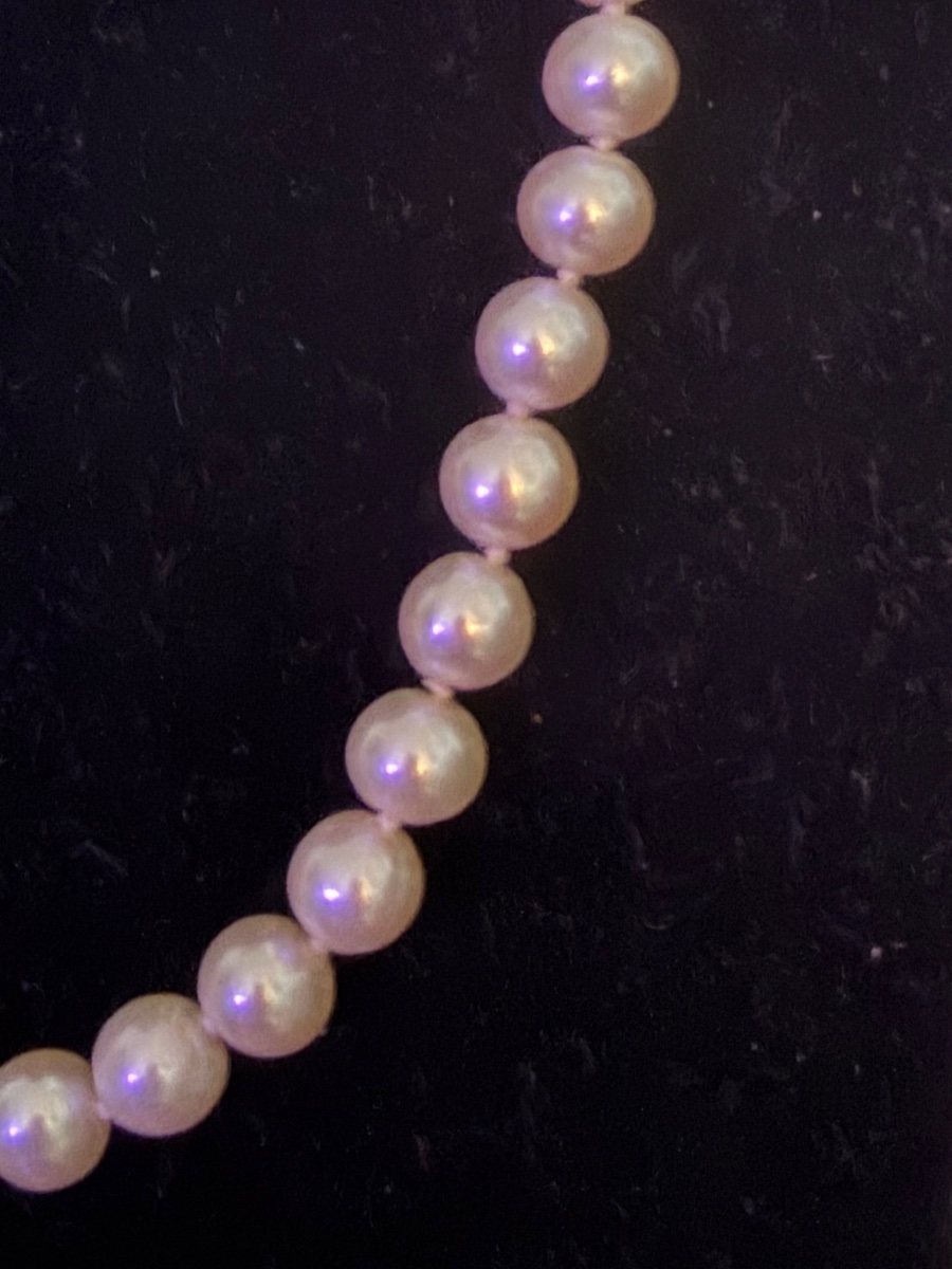Collier choker 52 perles rondes de culture grand fermoir or 18K 46 cm-photo-2