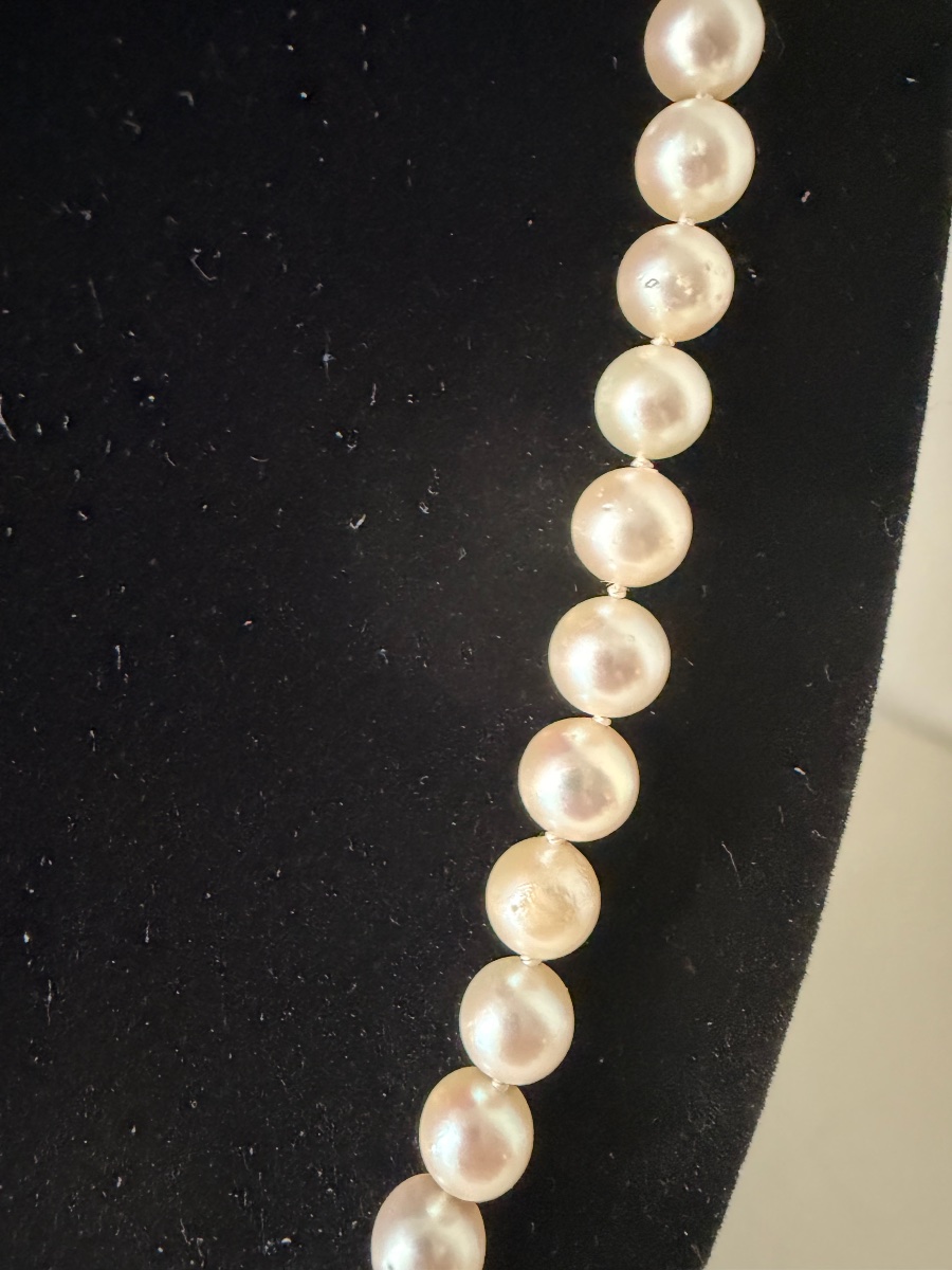 54-pearl Akoya Cultured Pearl Choker Necklace With Gold Clasp, 50.5 Cm-photo-3