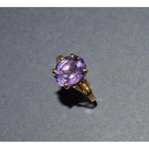 18k Yellow Orn And Amethyst Ring 