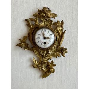 CARTEL BRONZE DORÉ STYLE LOUIS XV - 19 EME SIÈCLE HORLOGE CLOCK UHRE PENDULE