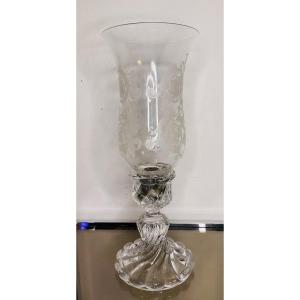No. 1 Baccarat Crystal Tealight Candle Holder "bamboo Torso" Signed