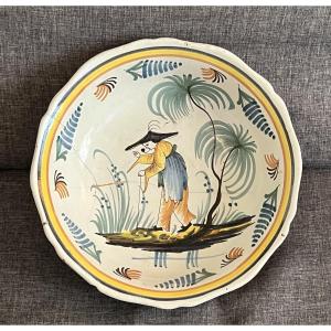 Large Earthenware Salad Bowl With Chinese Decor Ancy Le Franc 18th Century