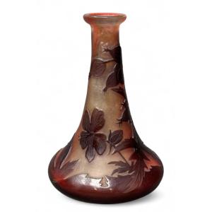 Gallé Art Deco Glass Paste Vase 11 Cm