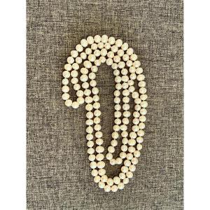 Large Necklace 145 Cultured Pearls Approximately 120 Cm