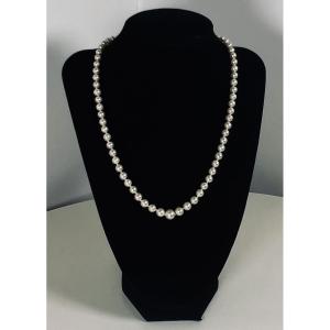 Necklace With 71 Cultured Pearls, 18k Gold Clasp, 46.5 Cm