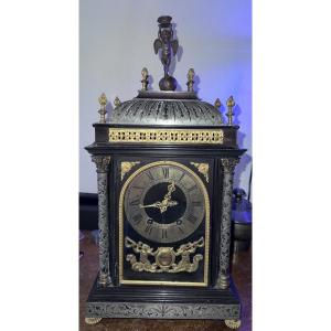 Cartel pendule religieuse XIX eme siècle marqueterie boulle BA