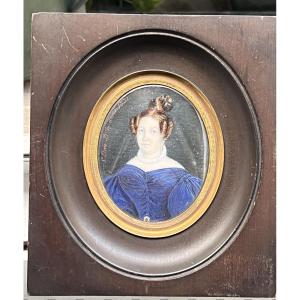 Portrait sur Ivoire de madame Tinel 1834 par St Elme B 
