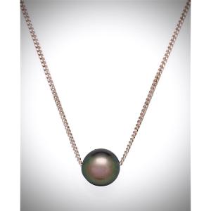 Tahitian Pearl Necklace 925°/°° Silver Chain 41 Cm