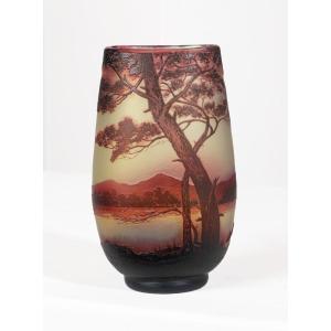 Glass Paste Vase Devez Art Nouveau Art Déco ( Gallé Daum )