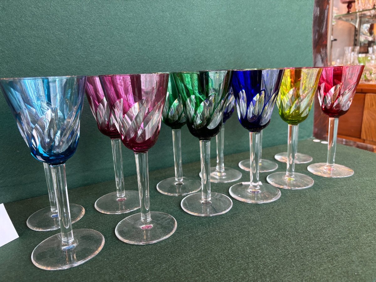 11 Verres Roemer De La Cristalerie Saint-louis  Modèle Bidassoa époque 1930 Ht 18,7cm-photo-2
