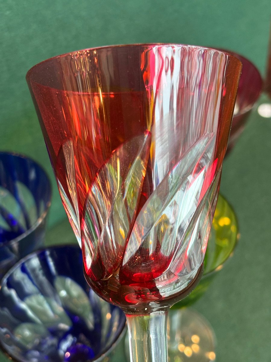 11 Verres Roemer De La Cristalerie Saint-louis  Modèle Bidassoa époque 1930 Ht 18,7cm-photo-1