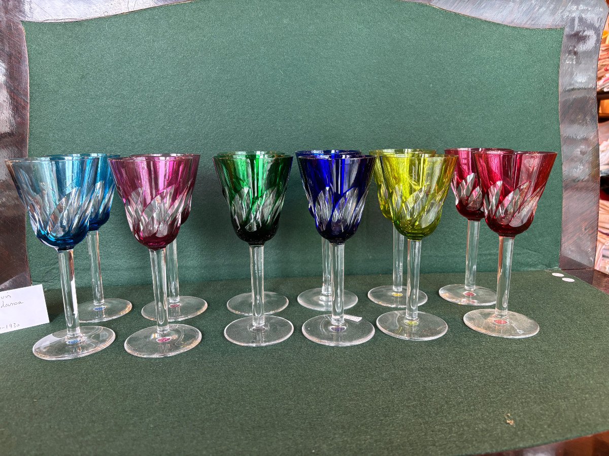 12 Roemer Glasses From Cristalerie Saint-louis Model Bidasoa Period 1930 Ht 18.7cm