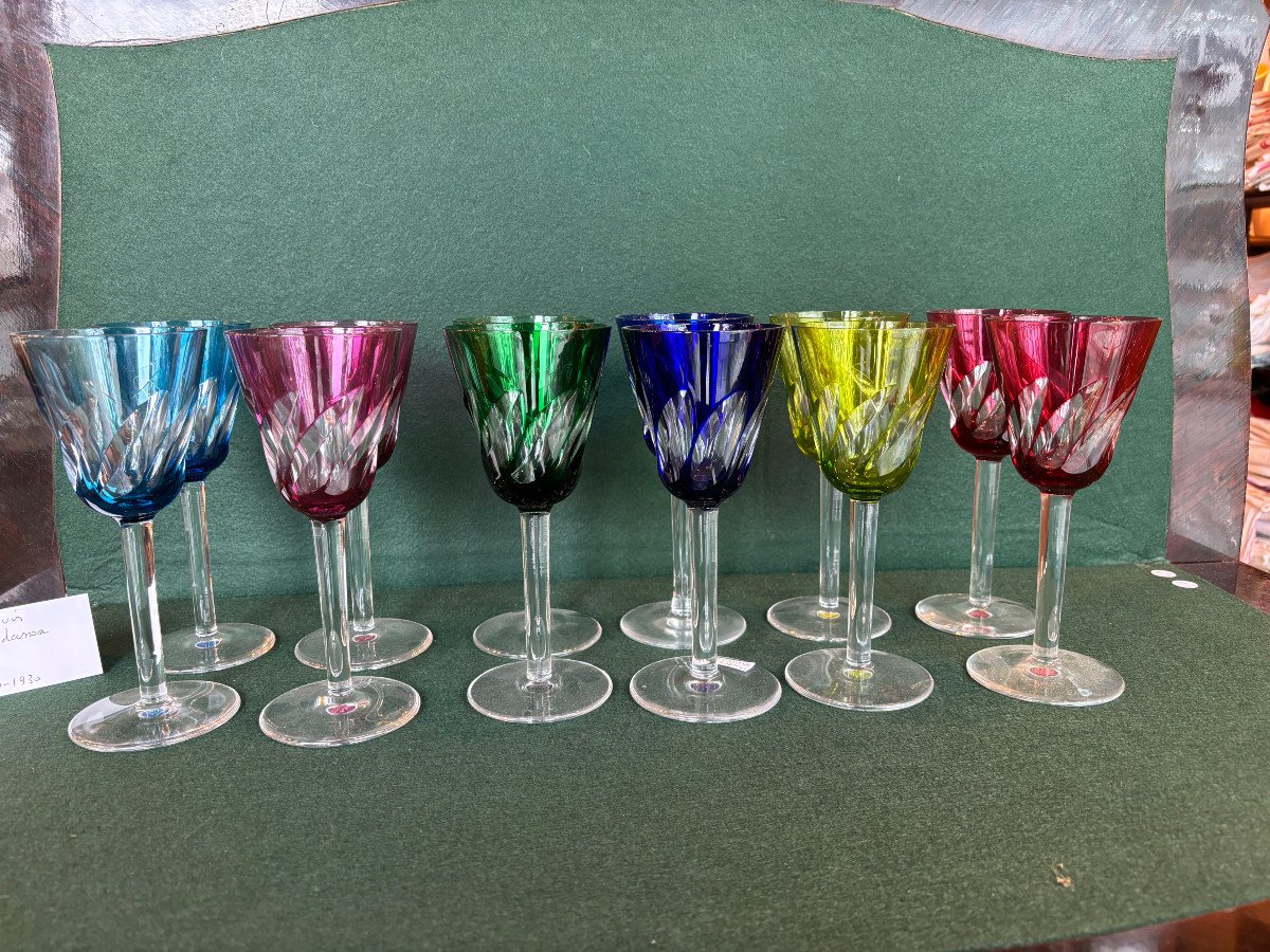 11 Verres Roemer De La Cristalerie Saint-louis  Modèle Bidassoa époque 1930 Ht 18,7cm