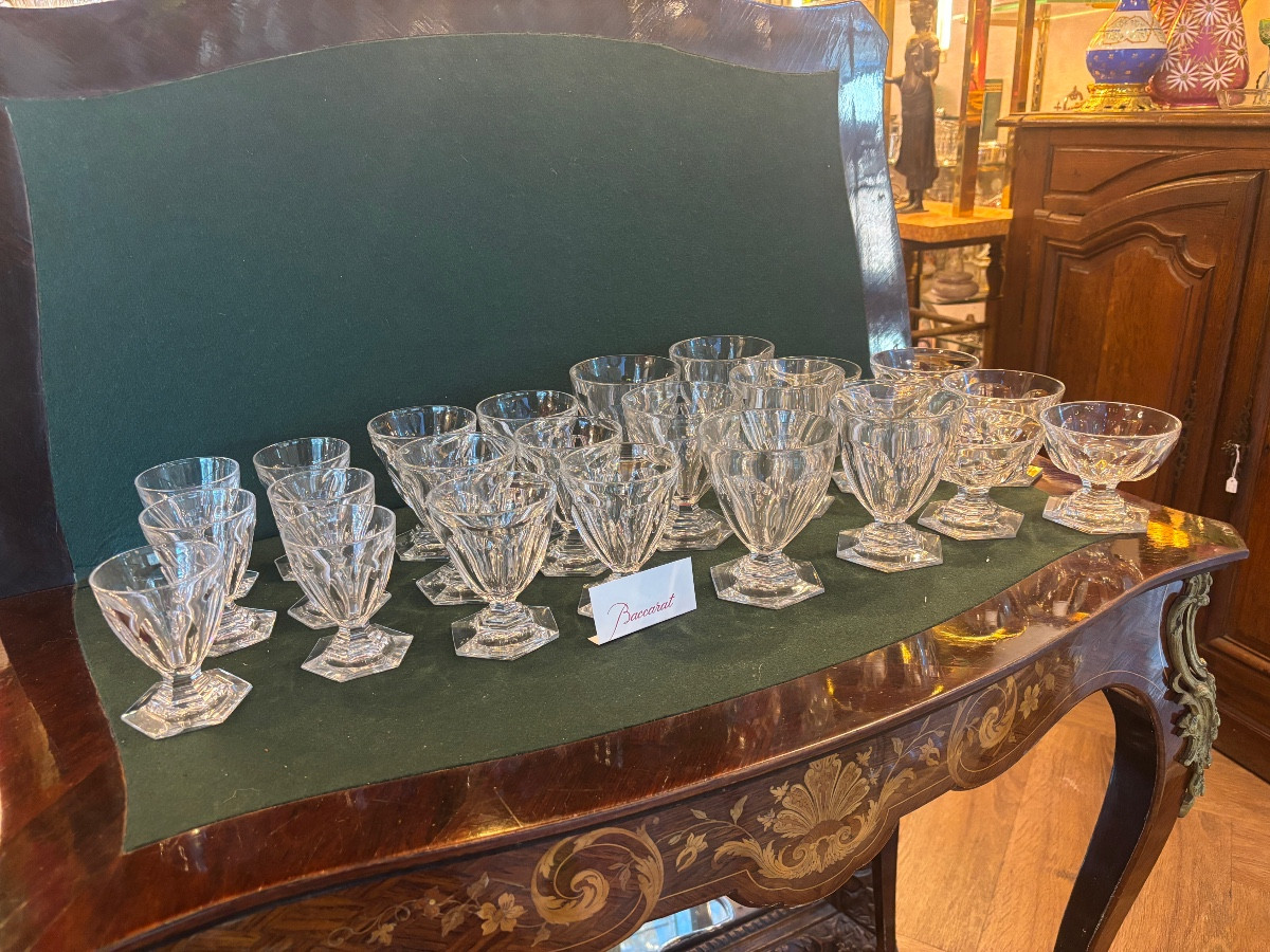 Service Baccarat HARCOURT Bourbon 18 Verres Epoque Art Deco -photo-2