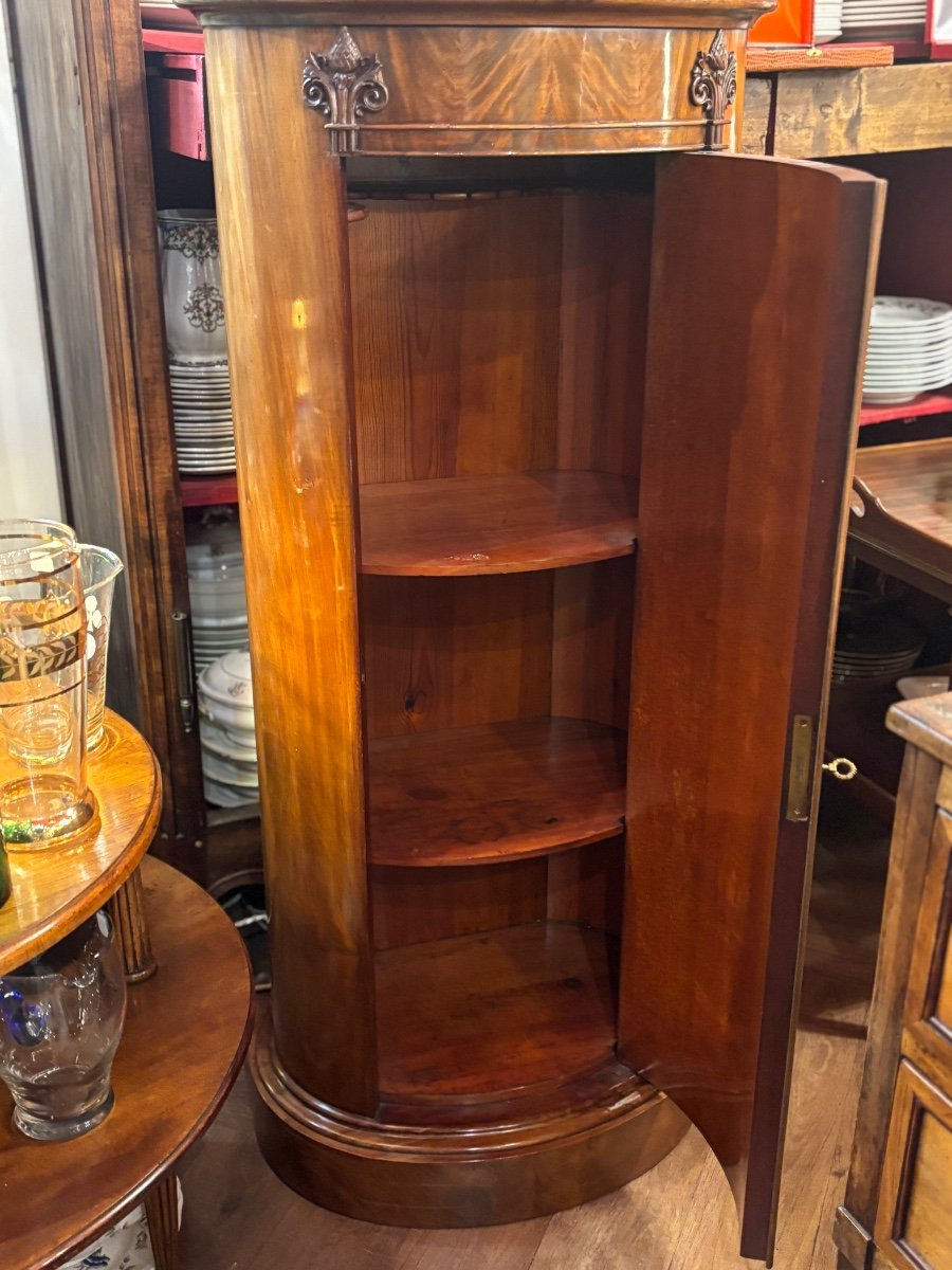 Somno, Column, Cylindrical Cabinet In Mahogany 19th Century Height 133cm-photo-2