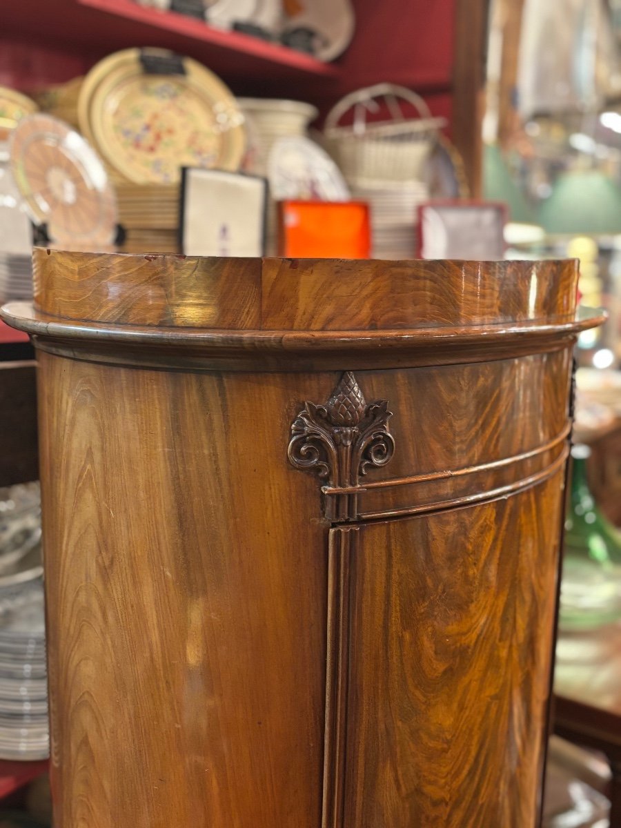 Somno, Column, Cylindrical Cabinet In Mahogany 19th Century Height 133cm-photo-2