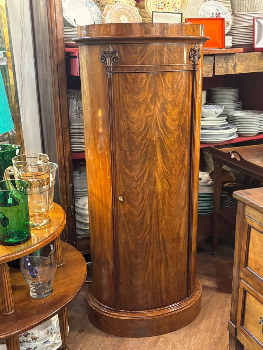Somno, Column, Cylindrical Cabinet In Mahogany 19th Century Height 133cm