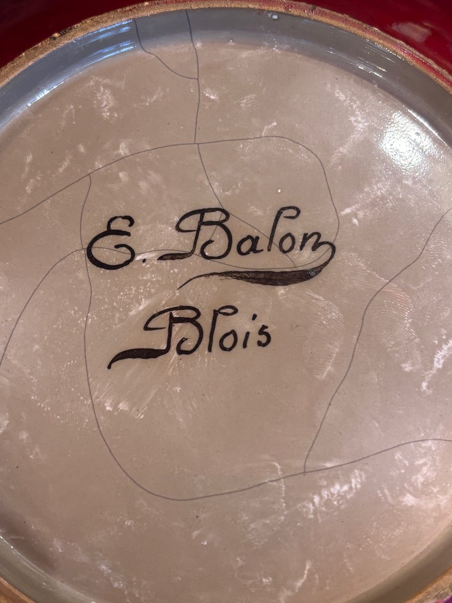 Coupe Blois Diametre 27cm, Signee Emile Balon (1859-1929)-photo-1