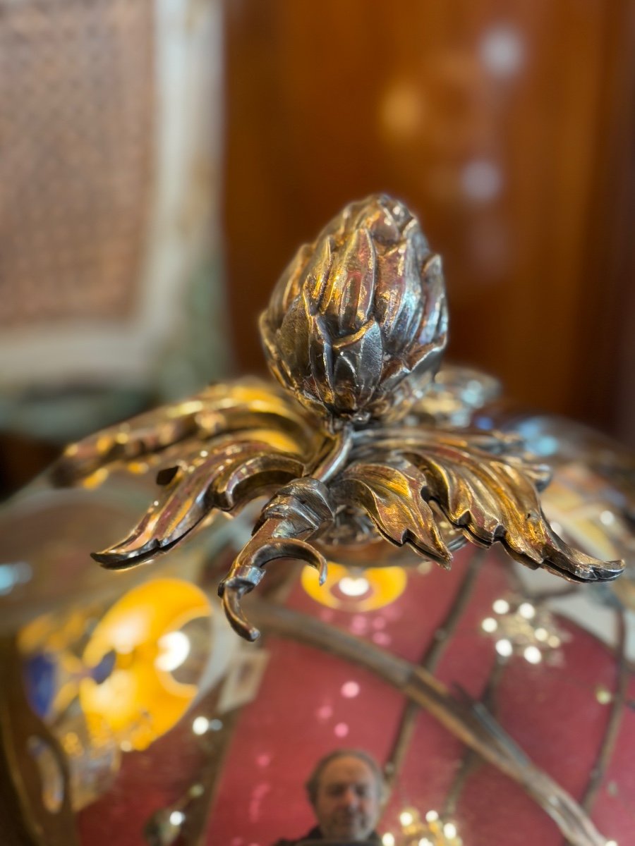 Serving Dish With Its Silver Metal Dome Diameter 35cm-photo-3