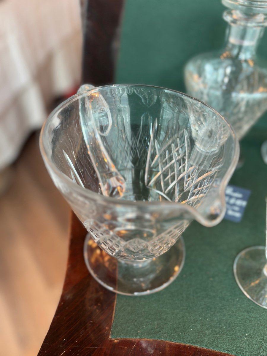Saint Louis Art Deco Service 57 Glasses, 2 Jugs, 4 Carafes Astrid Model-photo-2