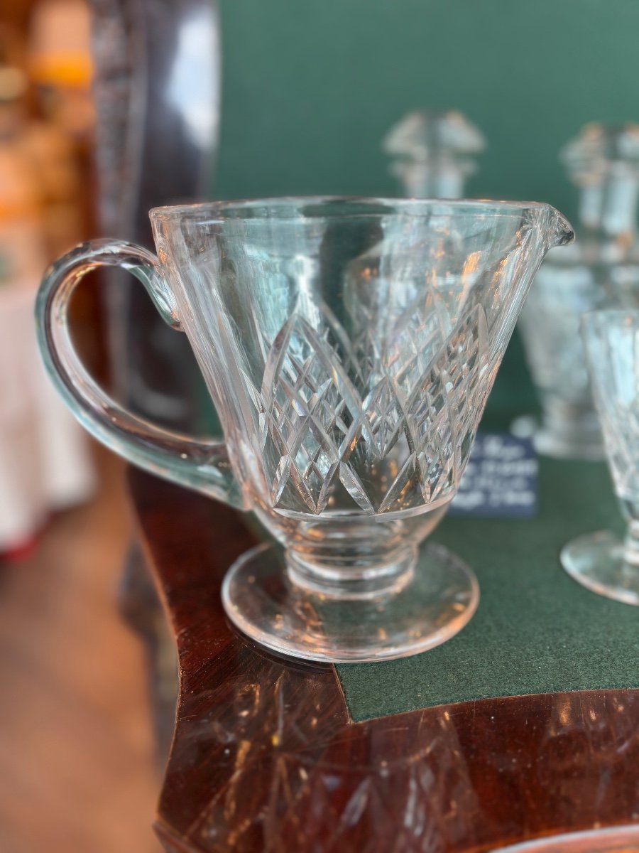 Saint Louis Art Deco Service 57 Glasses, 2 Jugs, 4 Carafes Astrid Model-photo-3
