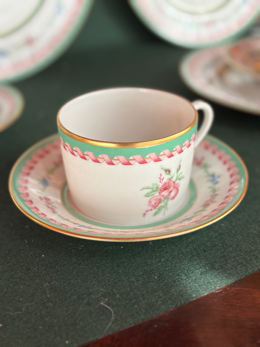 Haviland Marie-antoinette Tea And Breakfast Set For 4 People + Petits-four Dish-photo-4