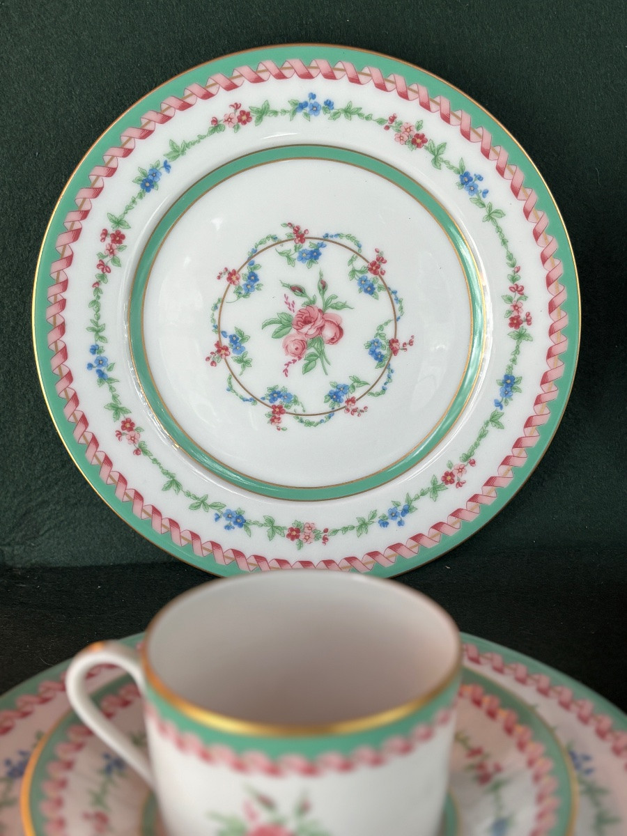 Haviland Marie-antoinette Tea And Breakfast Set For 4 People + Petits-four Dish-photo-5