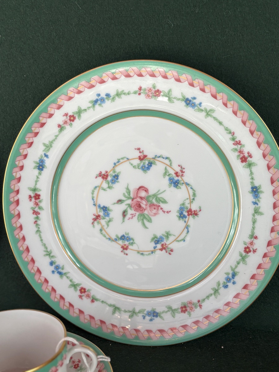 Haviland Marie-antoinette Tea And Breakfast Set For 4 People + Petits-four Dish-photo-6